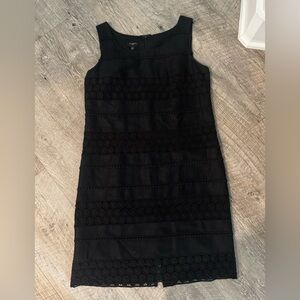Talbots Black Textured Mini Dress
